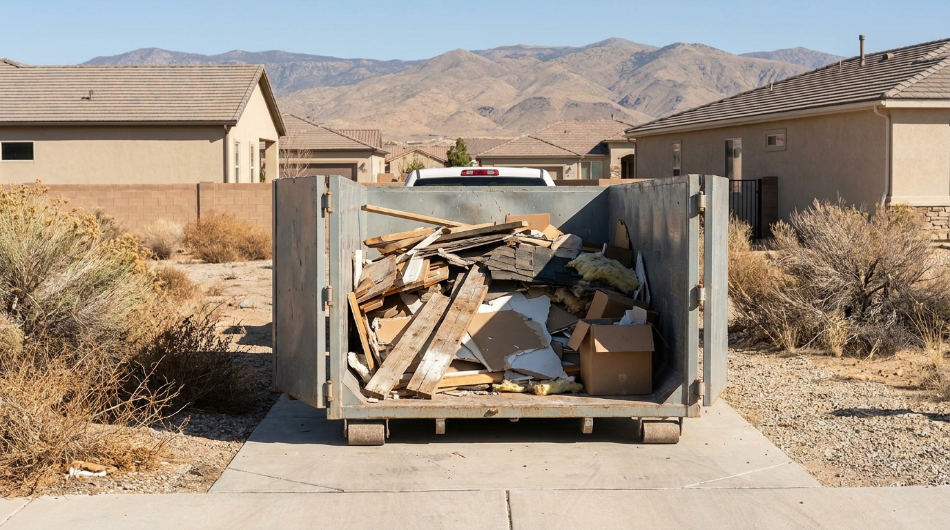 20 yard dumpster being loaded in Sacramento